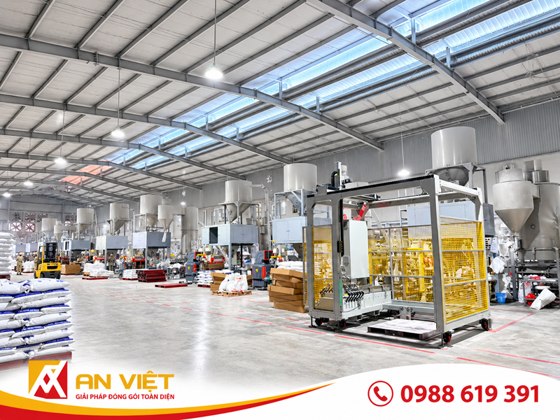 Lắp đặt dàn 10 cân đóng bao dạng hạt cho nhà máy An Tiến